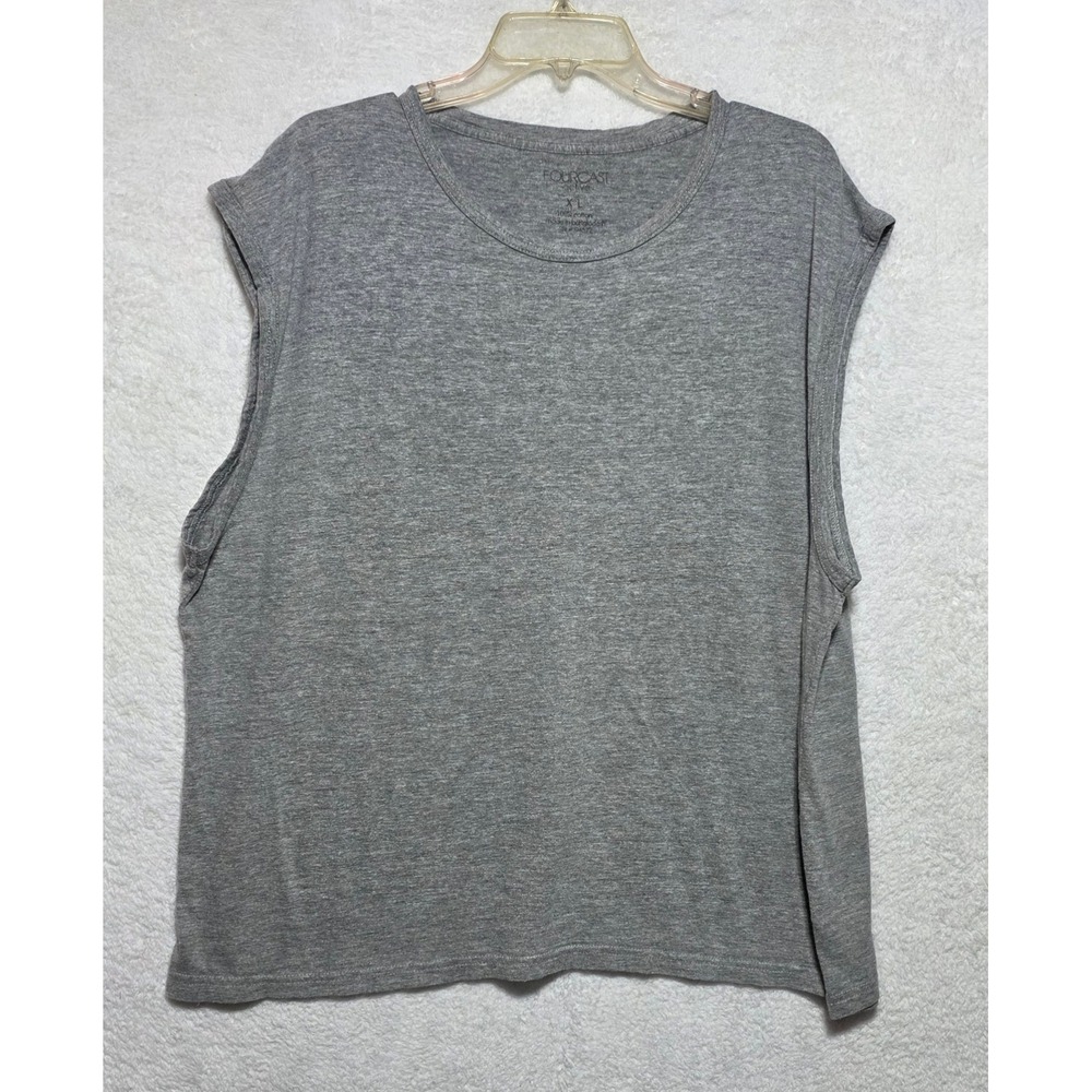Fourcast Active Men's XL Heather Gray Cotton Sleeveless Muscle Tank Top Relaxed